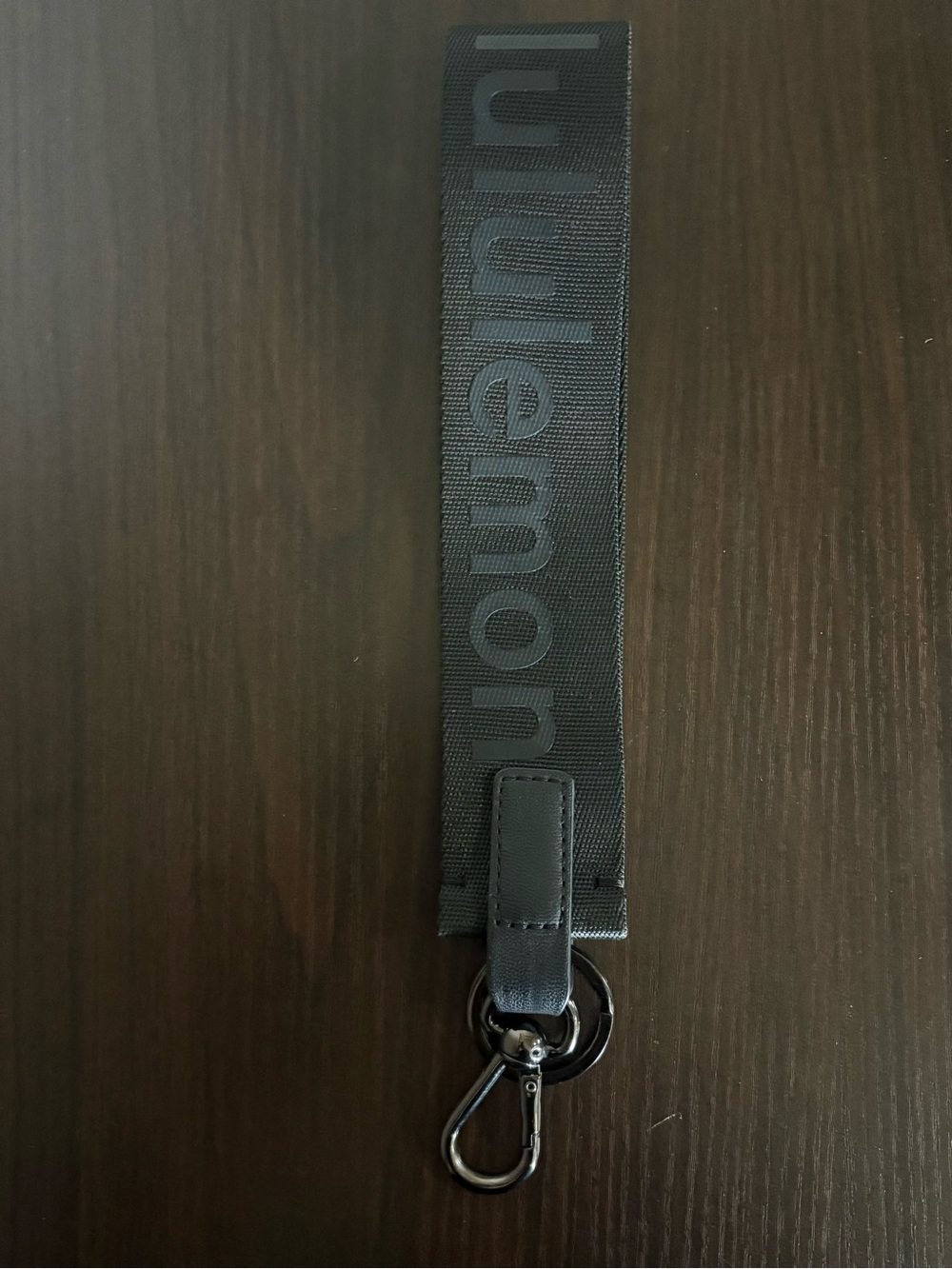 lululemon athletica Black Branded Webbing Key Lanyard